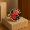 Bague ronde motif floral