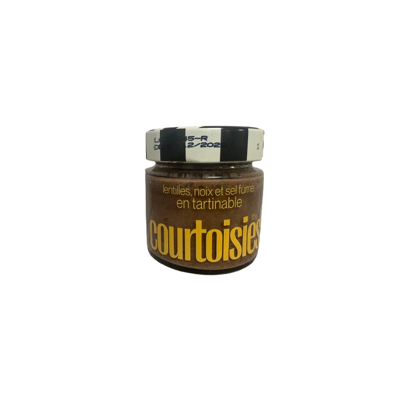 Lentilles vertes, noix et de sel fumé en tartinable