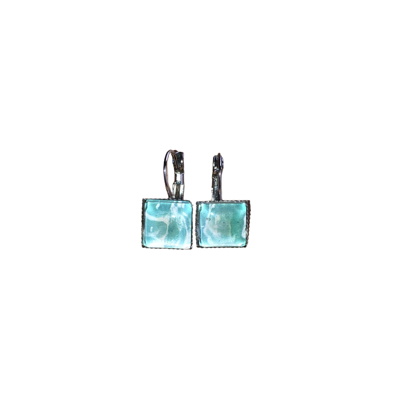 Boucles d'oreilles bleu ciel